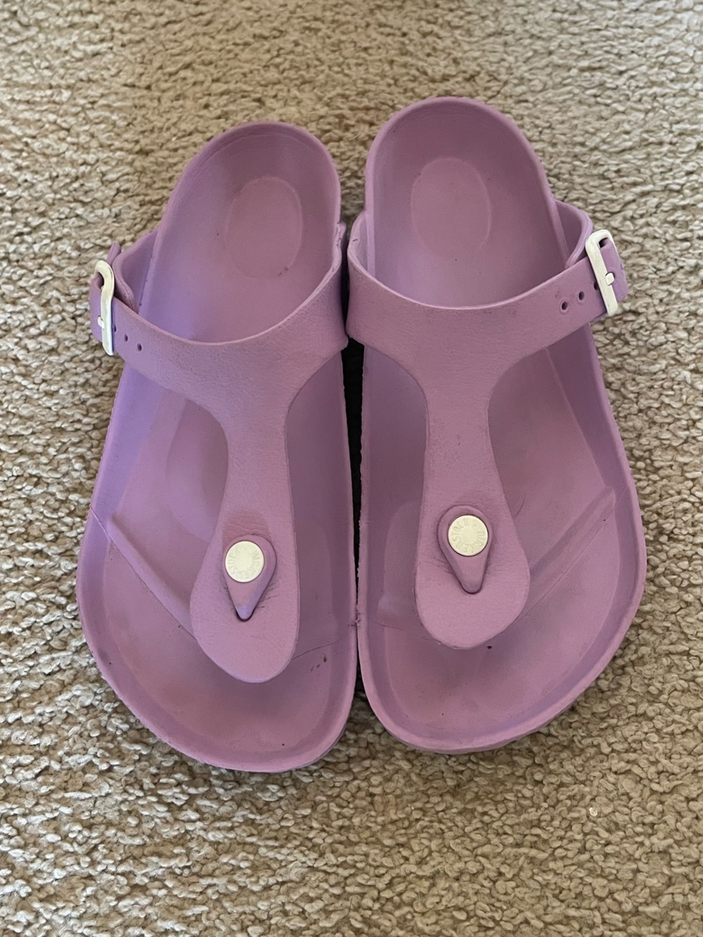 Birkenstocks Gizeh 8 Essentials EVA Lilac Purple Slip On Sandals Slides Size 6.5
